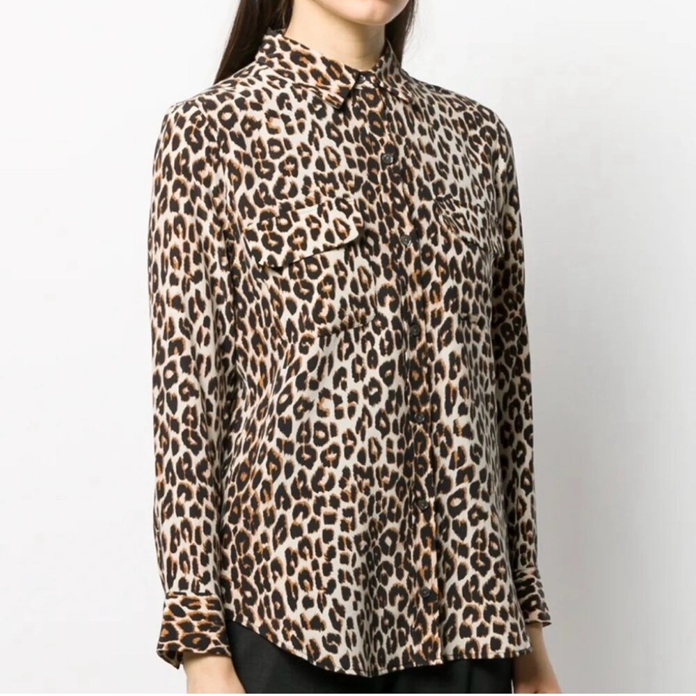Equipment Slim Signature - Leopard Print Button-Down Shirt